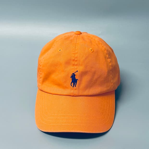 폴로 (Polo) 클래식 포니 로고 코튼 볼캡 (오렌지/네이비포니)