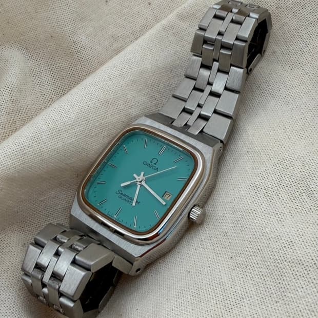 오메가 씨마스터 빈티지 쿼츠 티파니 다이얼
