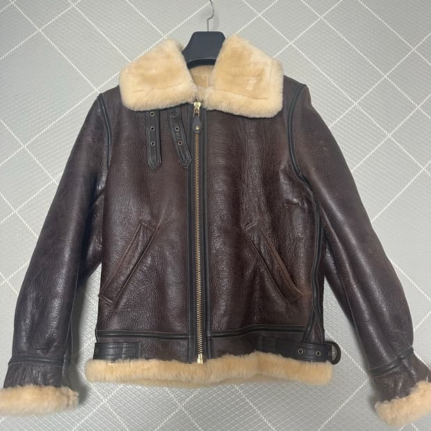 Schott b-3 무스탕 브라운