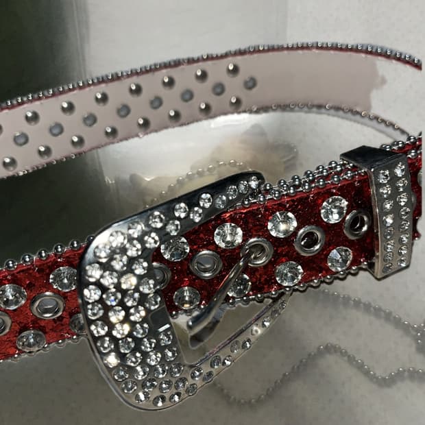 갸루 빈티지 y2k 큐빅 벨트