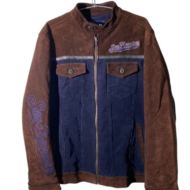 mlb 리얼 레더 코듀로이 자켓