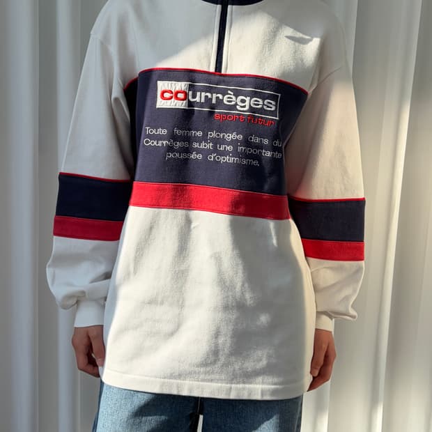 [M]Courrèges 꾸레쥬 스포츠 하프 집업 맨투맨