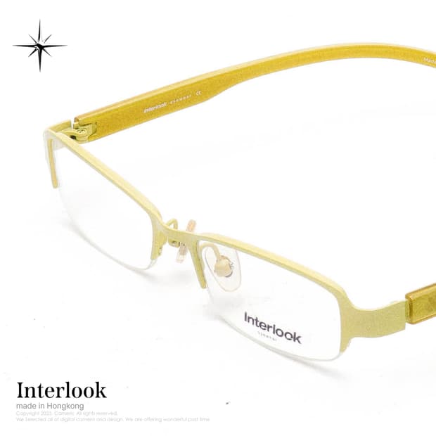(Made in Hong Kong)Interlook 💛반무테 빈티지안경