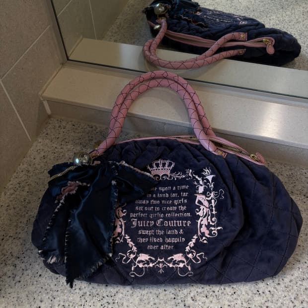 쥬시꾸뛰르 벨로아 벨벳 호보백 (착샷O) 핑크갸루..🌹