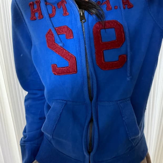 아베크롬비 블루 후드집업 s