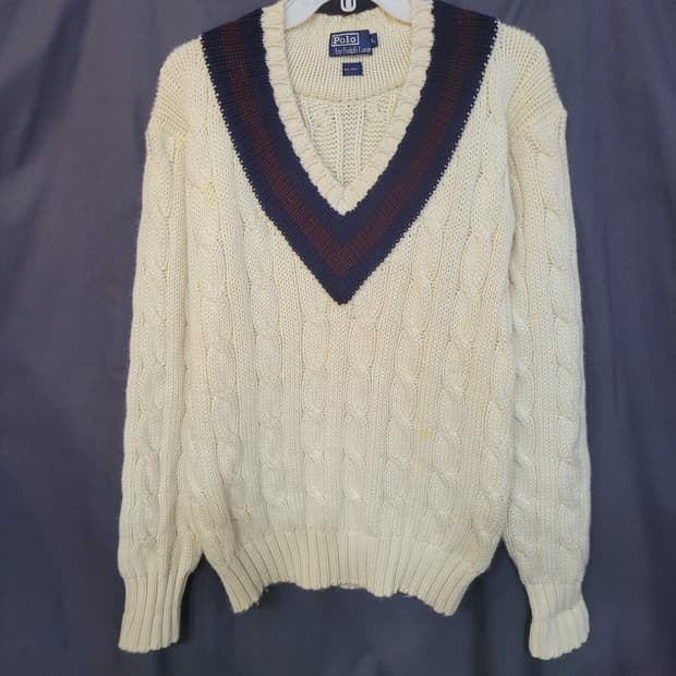 Ralph Lauren 랄프로렌 레트로 빈티지 크라켓 케이블 헤비울 니트