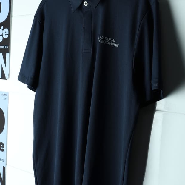 (2XL-3XL) 내셔널지오그래픽 반팔 카라 티셔츠 네이비-H34055