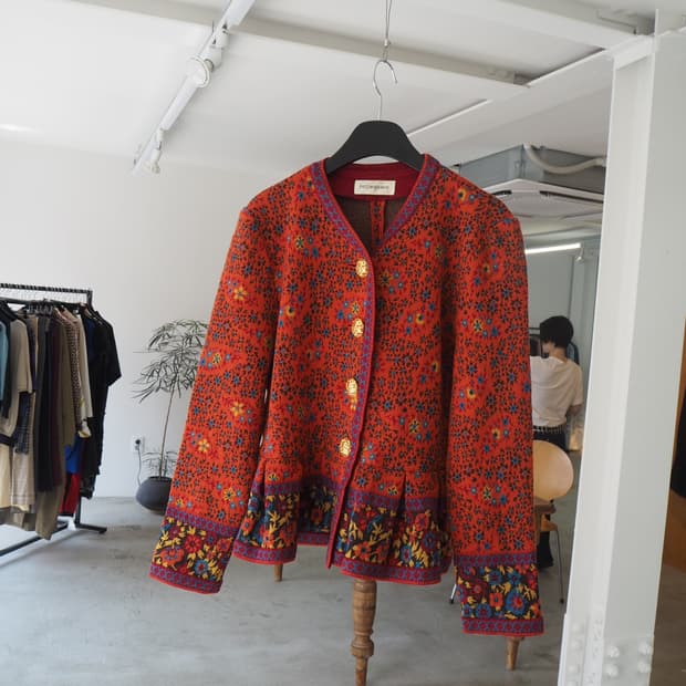 YVES SAIN LAURENT floral cardigan 