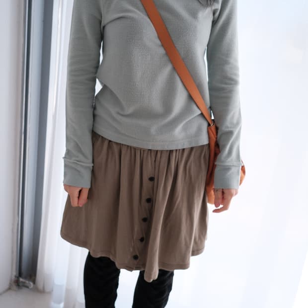 Shirring button skirt