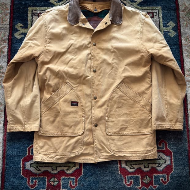 80s Wool Rich 아즈텍 라이너 캔버스 헌팅 필드 코트자켓