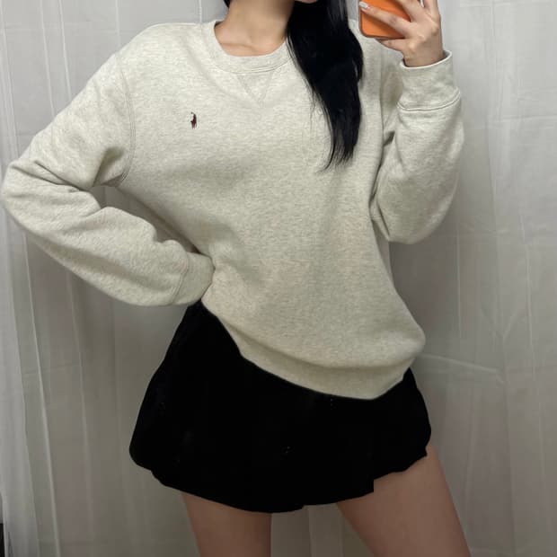 폴로랄프렌 오트밀 포니 맨투맨