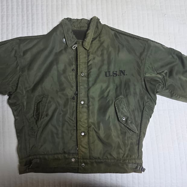 60s 70s 베트남전 오리지널 USN A-1 덱자켓 라지
