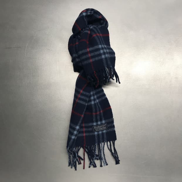 버버리 정품 램스울 머플러 네이비