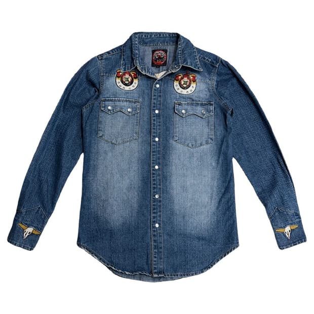 WESTERN DENIM BANK 패치 데님 셔츠 M