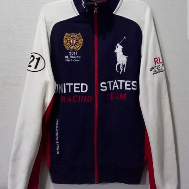 폴로 POLO 빅포니 USA 성조기 레이싱 집업 자켓 90/S