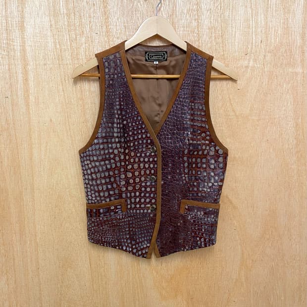 VTG leather vest 일본 빈티지 레더 베스트