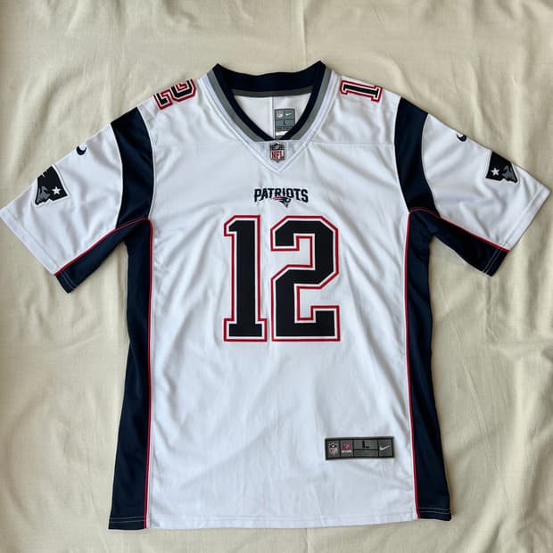 나이키 뉴잉글랜드 패트리어츠 톰 브래디 NFL 져지 화이트 L