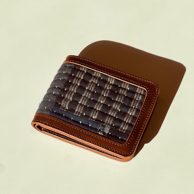 사시코 스티치 데님 반지갑