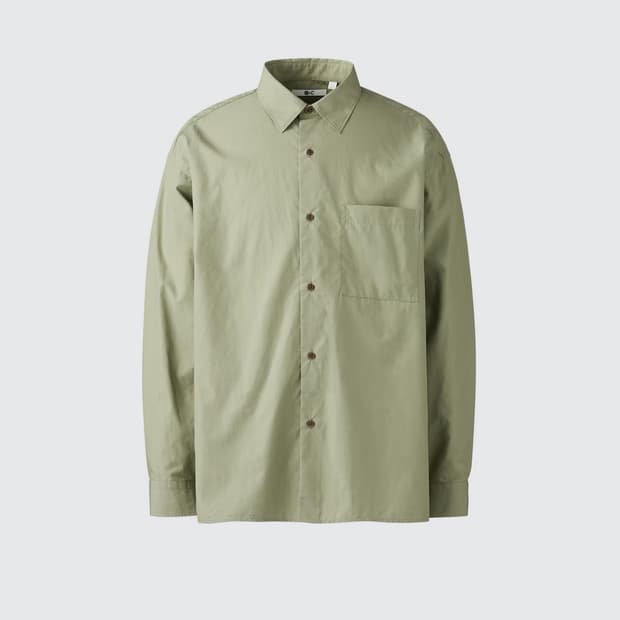 [XL] 유니클로 :C 브로드클로스 오버사이즈 셔츠 (그린)