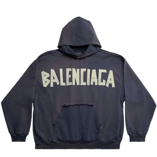 [xs] 발렌시아가 테이프타입 로고 라지핏 후드