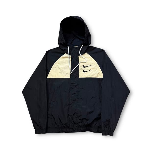 Nike 더블 스우시 골드 배색 후드 바람막이 자켓