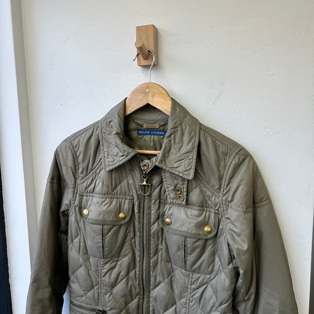 랄프로렌 카키 퀄팅 자켓
