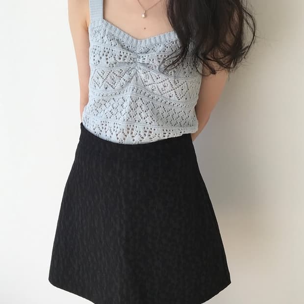 아카이브제이투유 셔링 니트 뷔스티에 탑 워터리블루