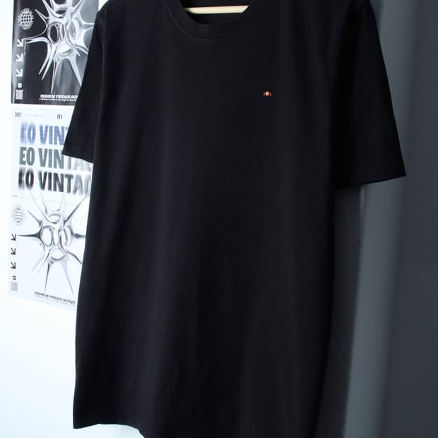 (XL-2XL) 엘레쎄 반팔 티셔츠 스몰로고 블랙 올드스쿨-7B69