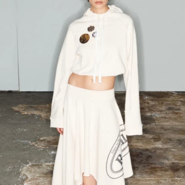 오픈와이와이 언발 코튼 스커트 아이보리