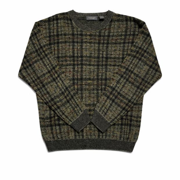 USA 00s 미국 빈티지 반휴센 체크 패턴 니트 스웨터 레트로 Y2K