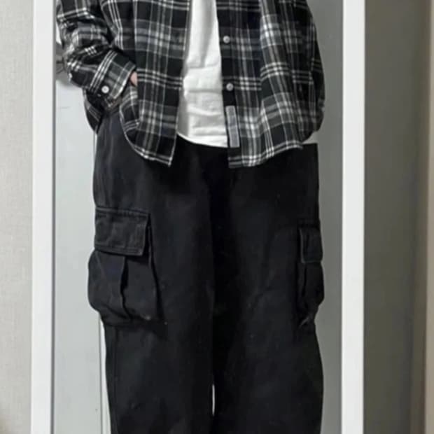 필루미네이트 오버핏 포레스트 체크 셔츠