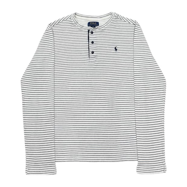 폴로 랄프로렌 헨리넥 버튼 스트라이프 긴팔티 XL