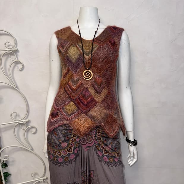 Mixed pink brown bohemian mohair 슬리브리스