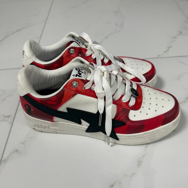새상품급) BAPE STA 레드 카모 스니커즈