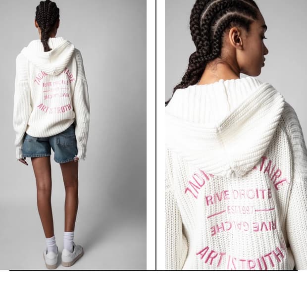 자딕앤볼테르 화이트 후드 니트 가디건