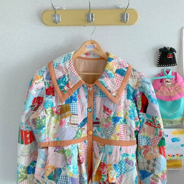 빈티지 퀼트 이불 자켓 리워크 리메이크