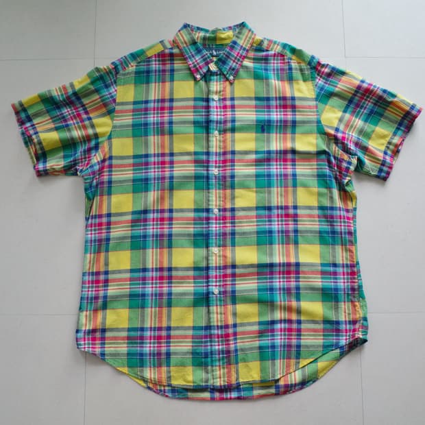[XL] 90s 폴로 랄프로렌 마드라스 멀티체크 반팔셔츠