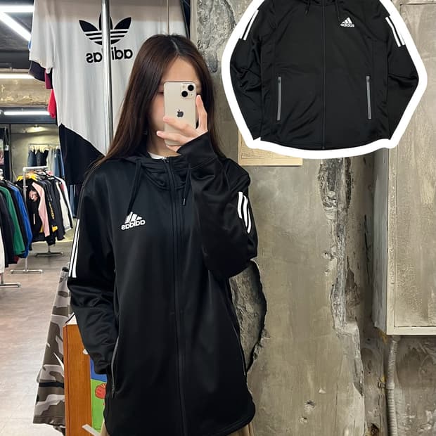 아디다스 후드집업 블랙 M #csz978