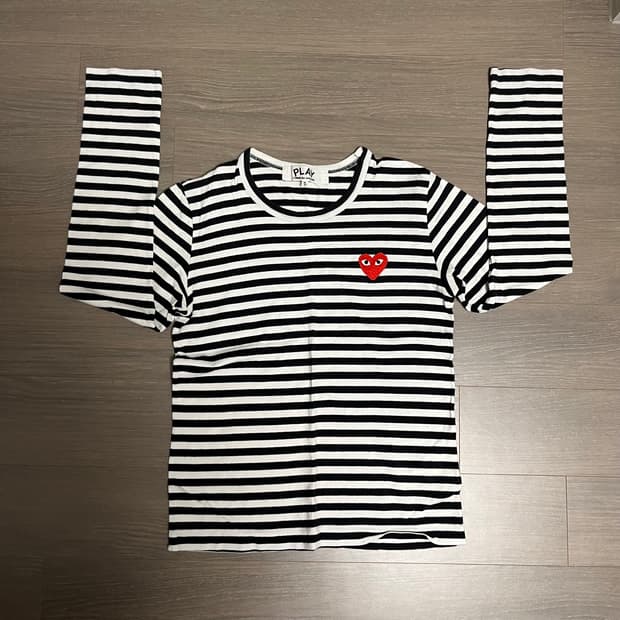 꼼데 스트라이프 티셔츠 블랙