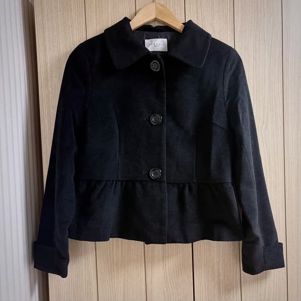 빈티지 블랙 하프코트 