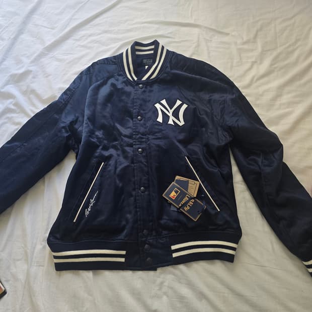 폴로 랄프로렌 양키스 바시티 새틴 점퍼 XL