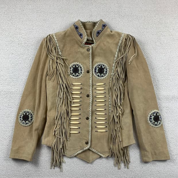 3B West by Tansmith 빈티지 스웨이드 웨스턴 프린지 자켓