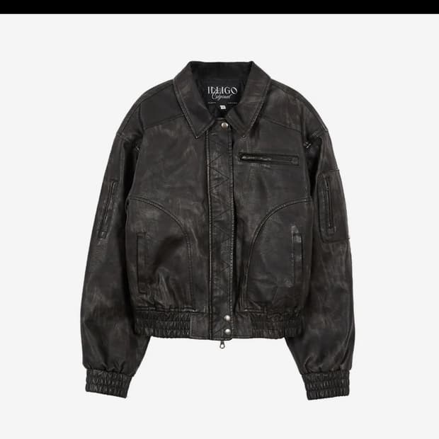 일리고 워시드 레더 봄버 자켓 블랙 (M)