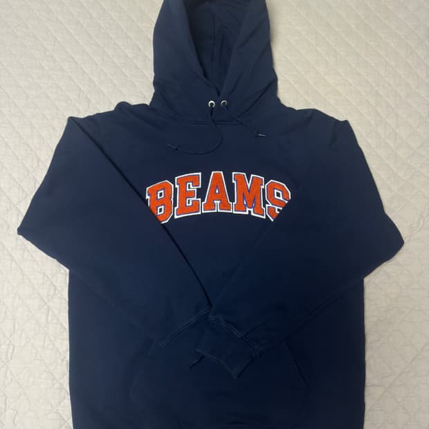 [BEAMS] 빔즈 베이직 후드 네이비 사이즈 XL