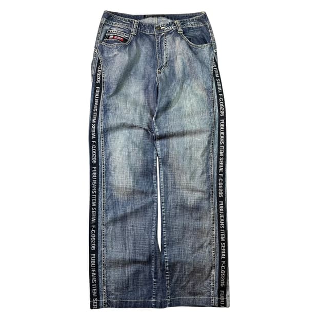 후부 데님 팬츠