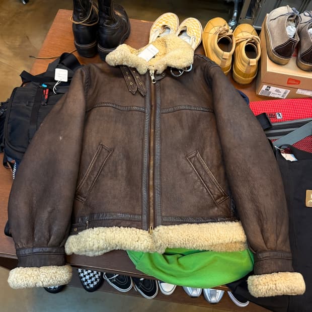 AVIATION B3 무스탕 무통 리얼레더 M ~ L