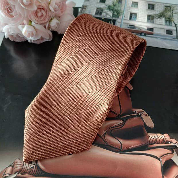 닥스 실크 브론즈브라운 솔리드 텍스처 넥타이 9cm A+등급 A18993