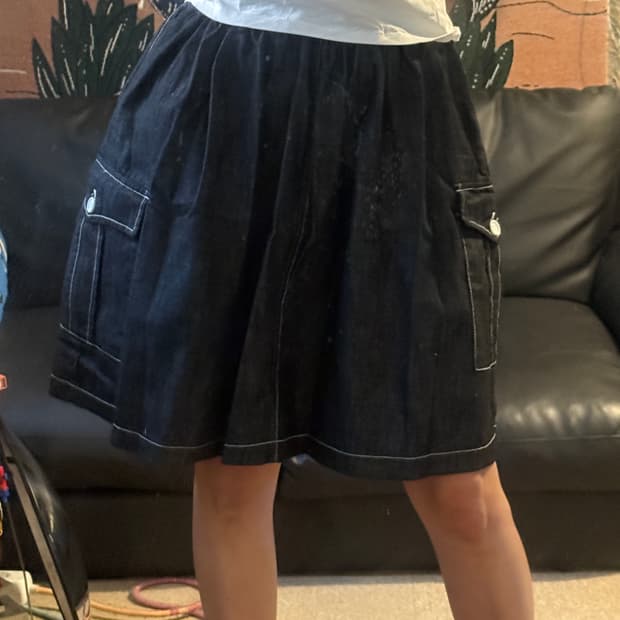카고 데님 스커트