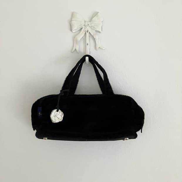 블랙 미니 퍼 백