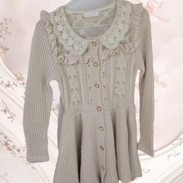 리즈리사 뽀용 핀터레스트 공주깔 니트 원피스